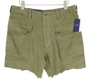 RALPH LAUREN Straight Fit Men Shorts 36 Washed Green Button Fly RRP€190