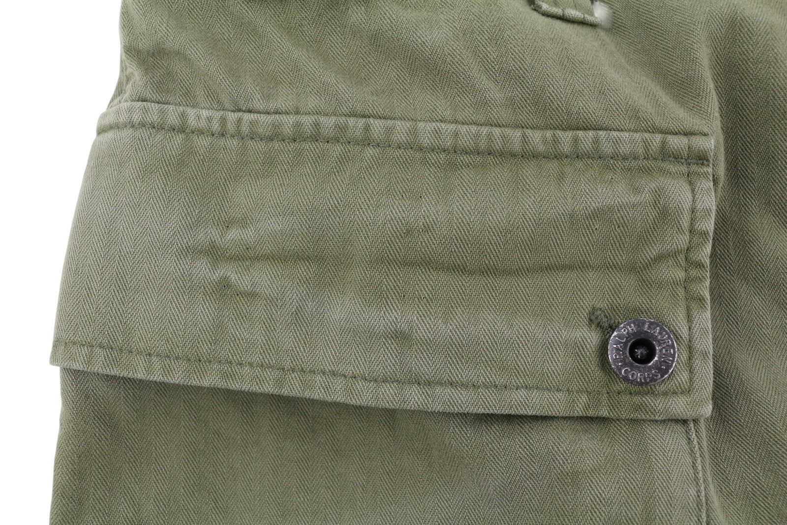 RALPH LAUREN Straight Fit Men Shorts 36 Washed Green Button Fly RRP€190