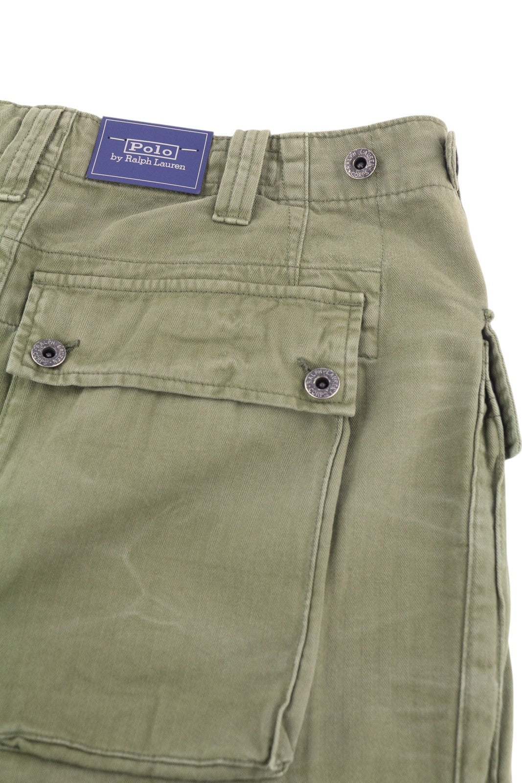 RALPH LAUREN Straight Fit Men Shorts 36 Washed Green Button Fly RRP€190