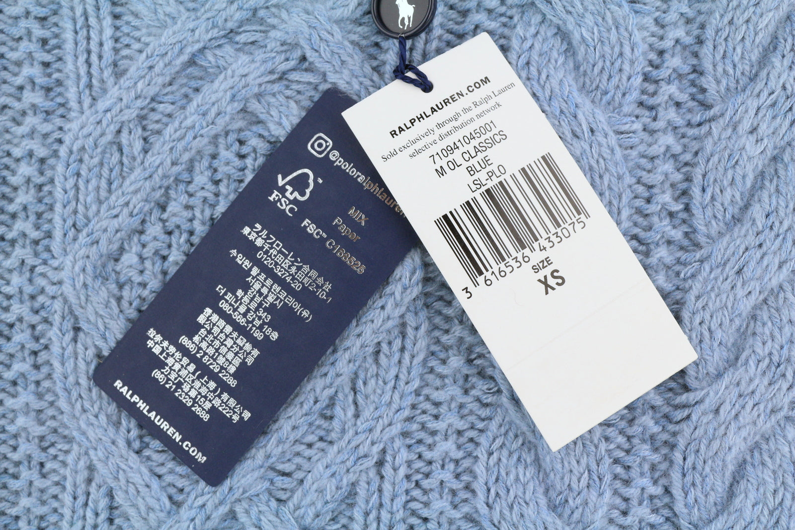 RLX RALPH LAUREN vyriškas megztinis XS dydžio, mėlynas, kašmyro ir lino mišinio megztinis su kabeliu. RMK 421 € 