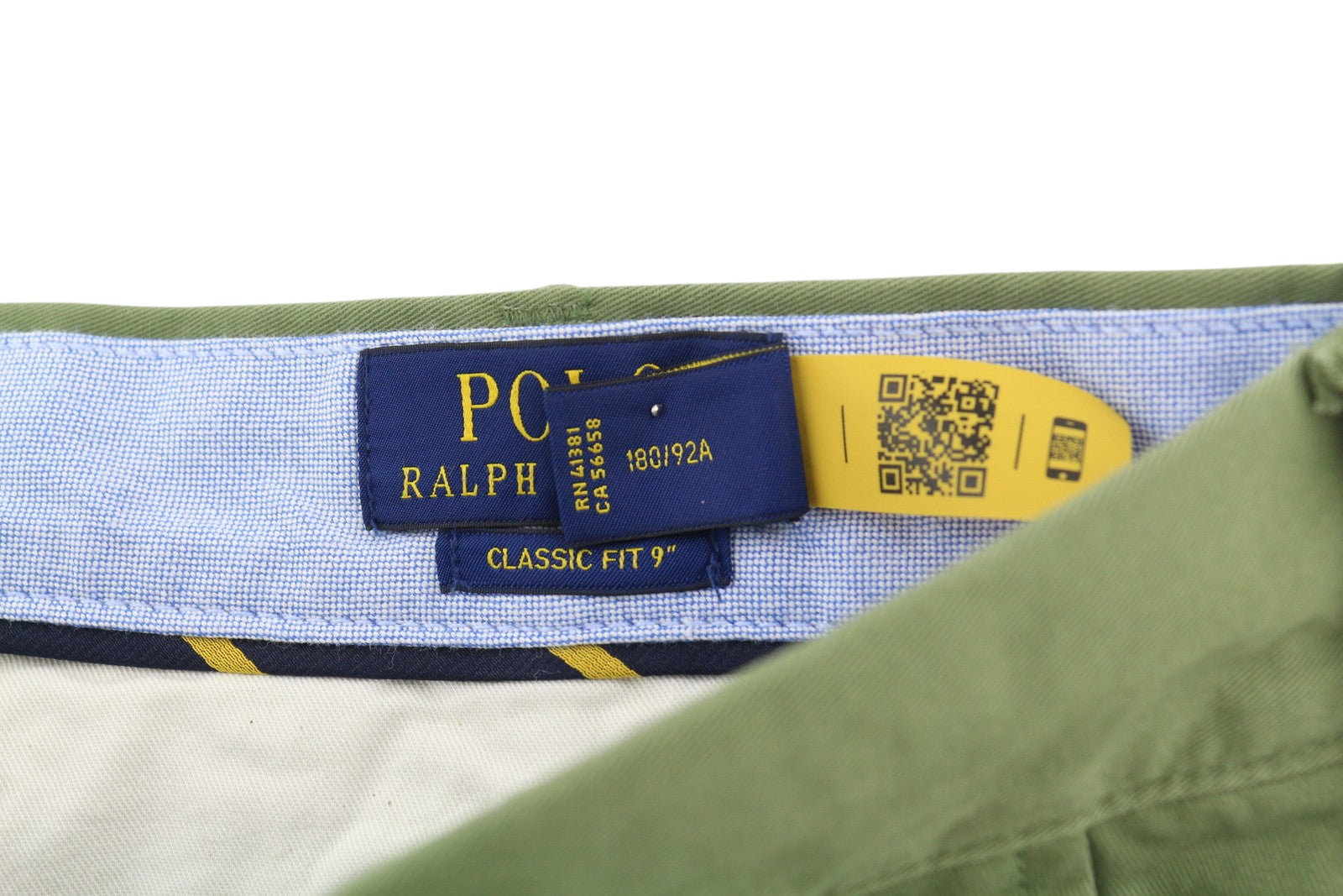 RALPH LAUREN Classic Fit Men Shorts 36 Olive Green Chino Zip Fly Casual