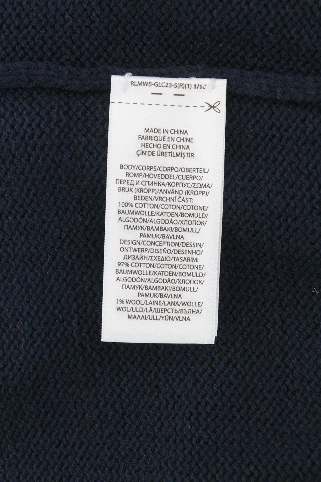 RALPH LAUREN vyriškas megztinis L dydžio tamsiai mėlynas megztinis su meškiuko akcentu ir standartine kaina – 600 € 