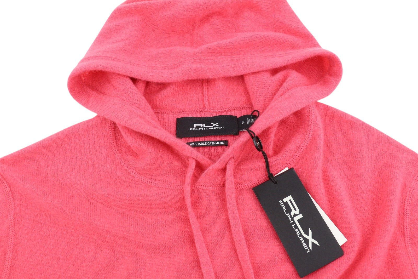 RLX RALPH LAUREN golfo vyriškas megztinis M lašišos spalvos kašmyro spalvos megztinis su gobtuvu, rekomenduojama kaina – 560 € 