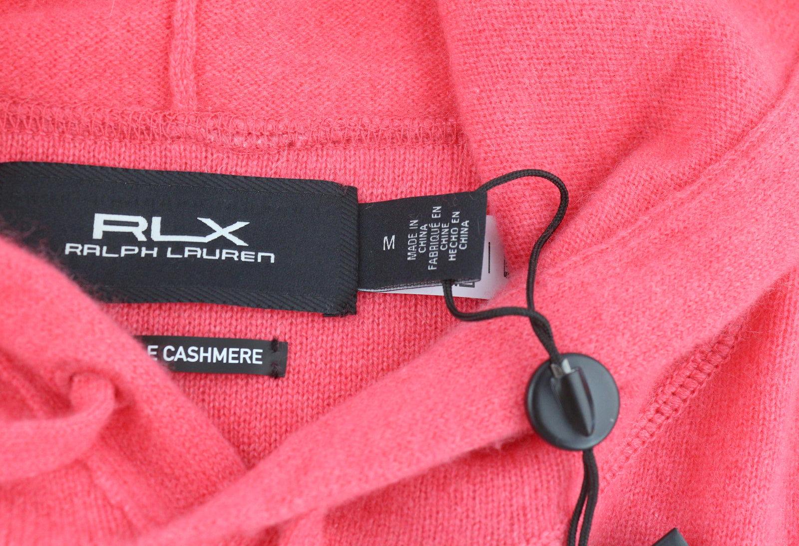 RLX RALPH LAUREN golfo vyriškas megztinis M lašišos spalvos kašmyro spalvos megztinis su gobtuvu, rekomenduojama kaina – 560 € 