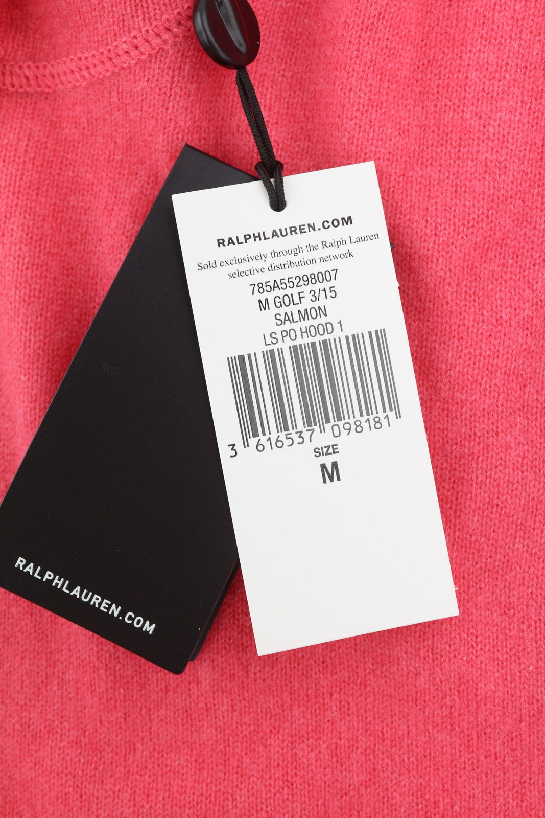 RLX RALPH LAUREN golfo vyriškas megztinis M lašišos spalvos kašmyro spalvos megztinis su gobtuvu, rekomenduojama kaina – 560 € 