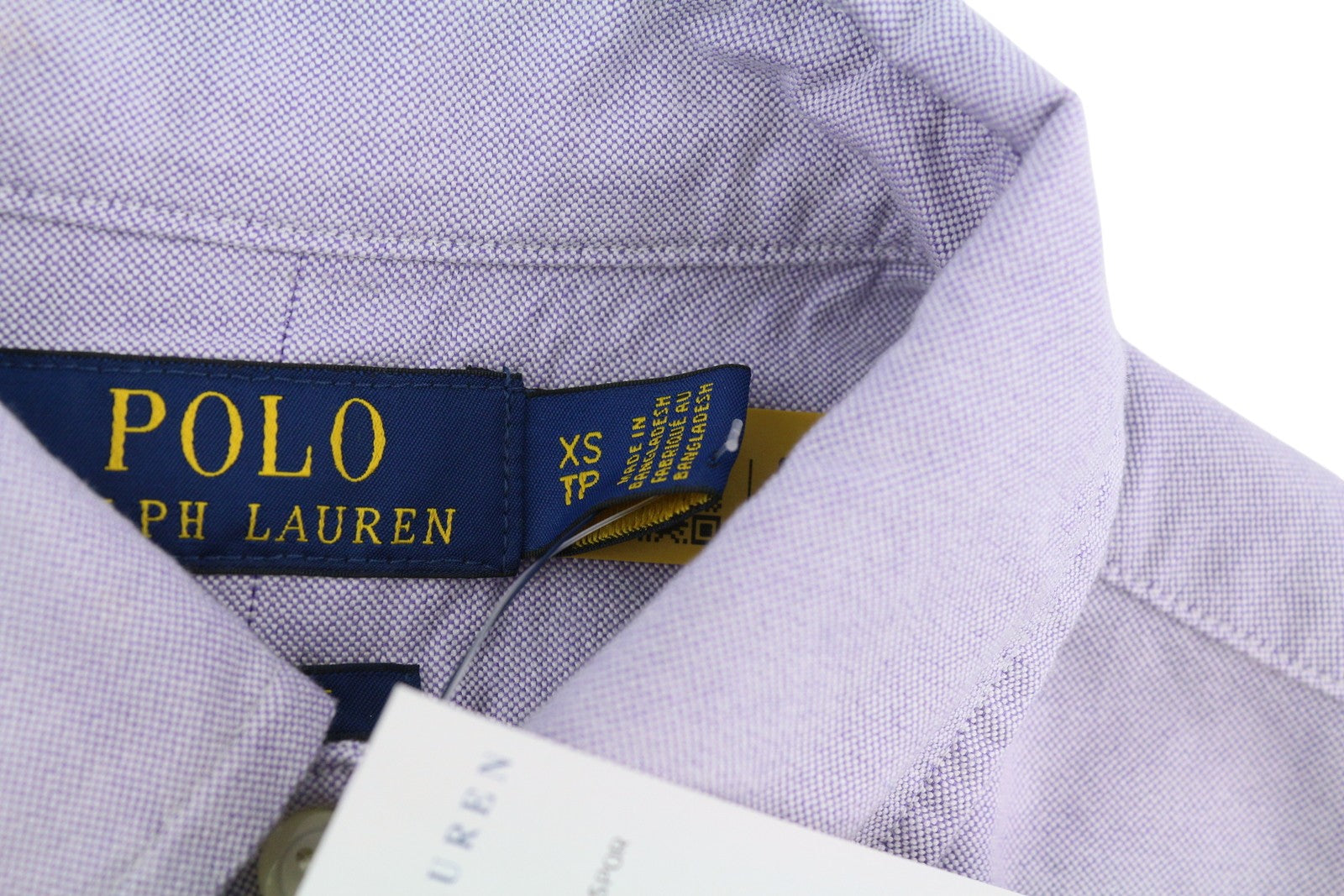 RALPH LAUREN vyriški marškinėliai su sagomis užsegama apykakle, XS dydžio, violetiniai, su logotipu, rekomenduojama kaina – 139 € 