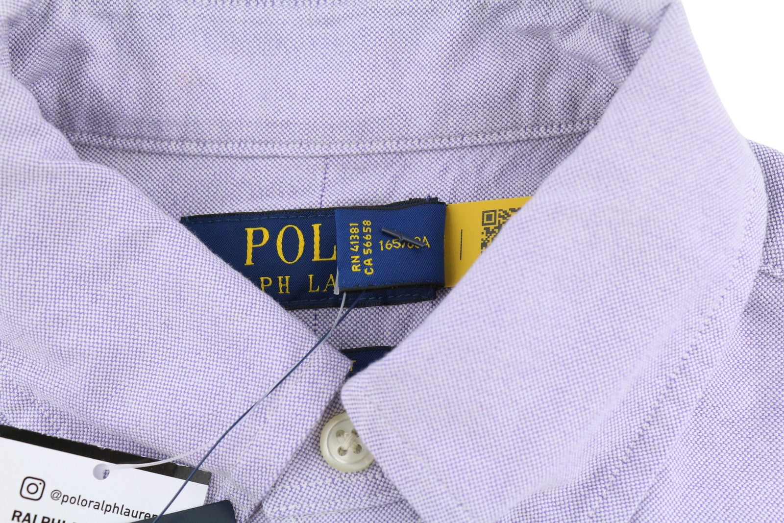 RALPH LAUREN vyriški marškinėliai su sagomis užsegama apykakle, XS dydžio, violetiniai, su logotipu, rekomenduojama kaina – 139 € 