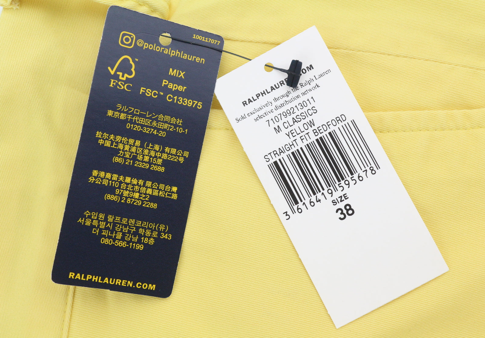 RALPH LAUREN Stretch Straight Fit Men Shorts 38 Bedford Yellow RRP€196