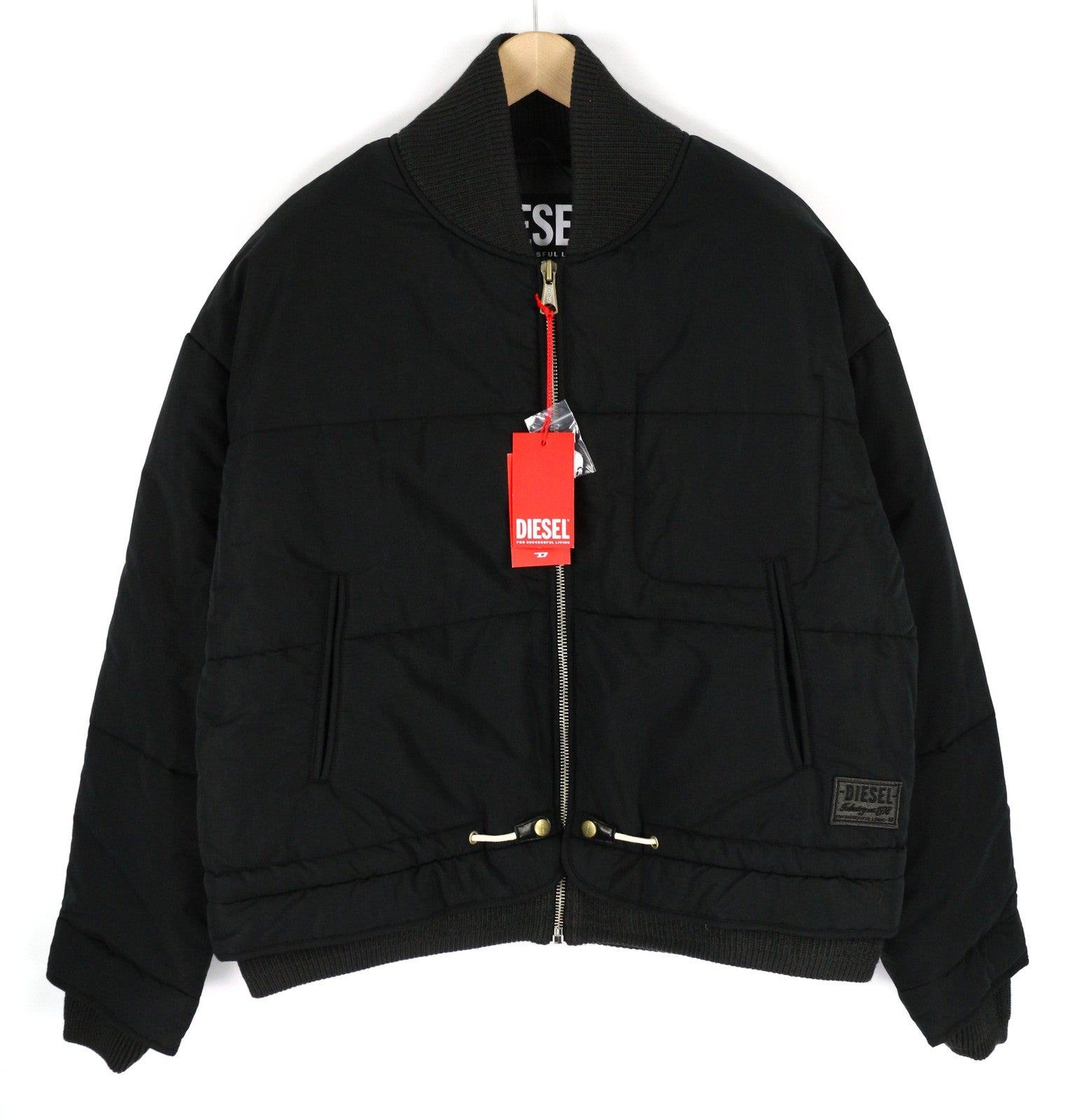 DIESEL W-Spleak vyriška striukė XL dydžio, juoda, su bomber pamušalu ir izoliacija, RRP 325 € 