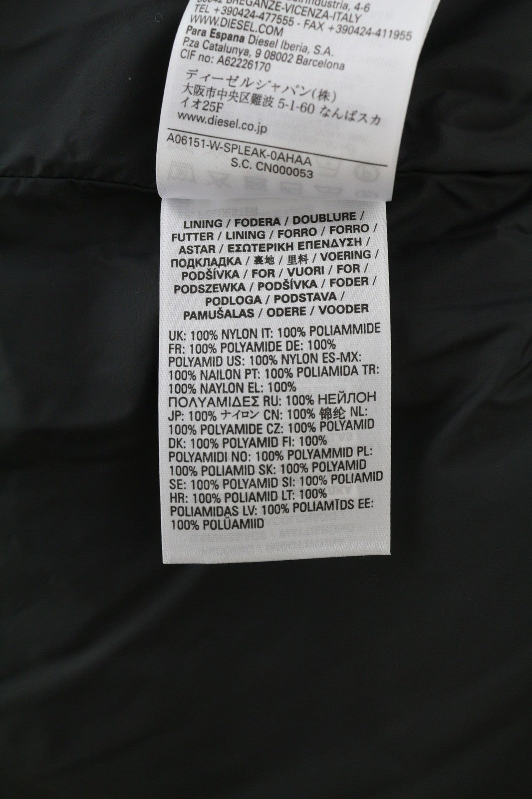 DIESEL W-Spleak vyriška striukė XL dydžio, juoda, su bomber pamušalu ir izoliacija, RRP 325 € 