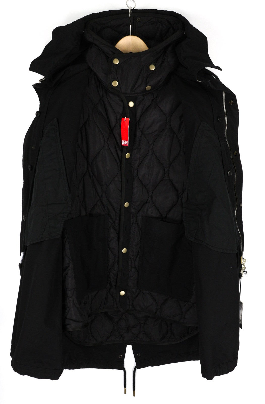 DIESEL W-Miles vyriška striukė su paslėptu užsegimu, didelė juoda, RRP 475 € 