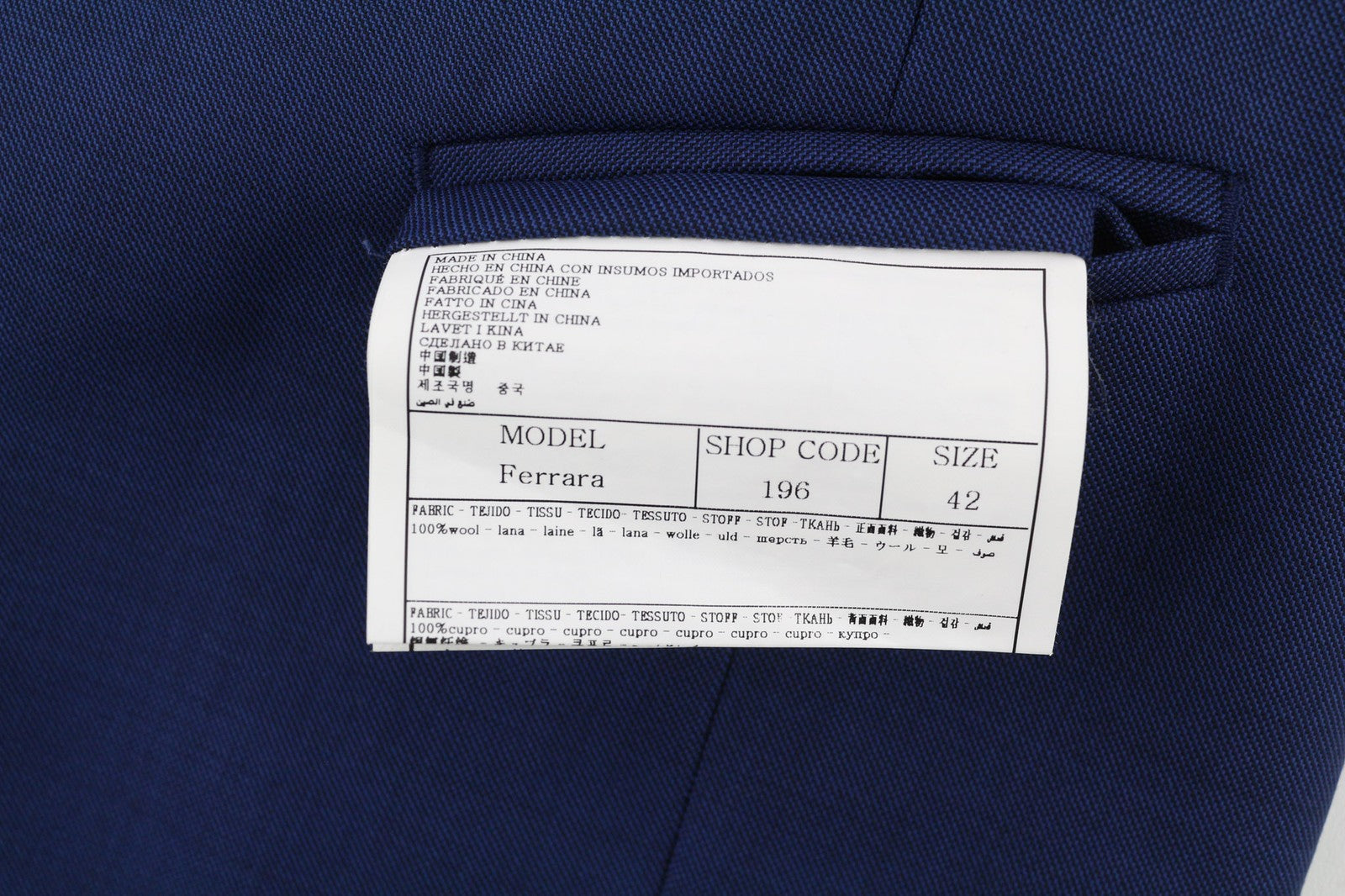 SUITSUPPLY Ferrara  Mens Suit UK32/UK34 Blue Wool 2in1