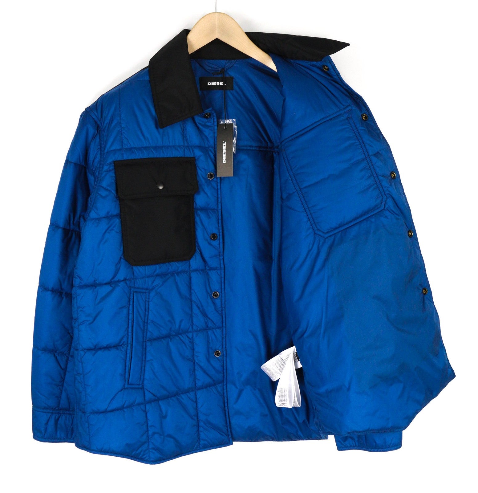 DIESEL J-Welles vyriška striukė L, mėlyna, izoliuota, su spaudėmis, RRP 210 € 