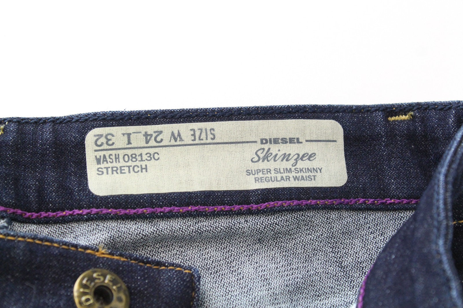 DIESEL Skinzee 0813C W24/L32 Women Jeans Dark Blue Super Slim Skinny Girls