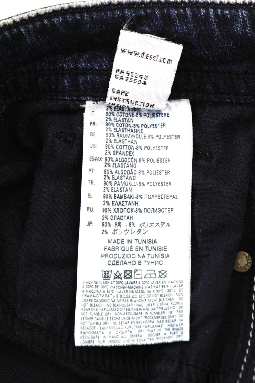 DIESEL Thommer CB-NE 0699Z Mens Jeans W28 Blue Washed Stretch Zip Slim