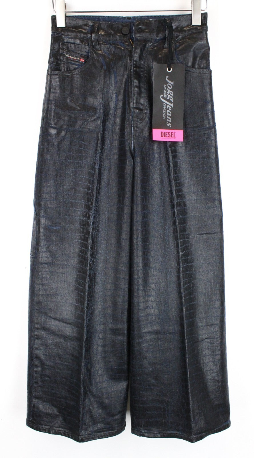 DIESEL D-Luite-SX-T 0094R W26 moteriški džinsai su platėjančiomis kelnėmis, dengti gyvūnų raštu 