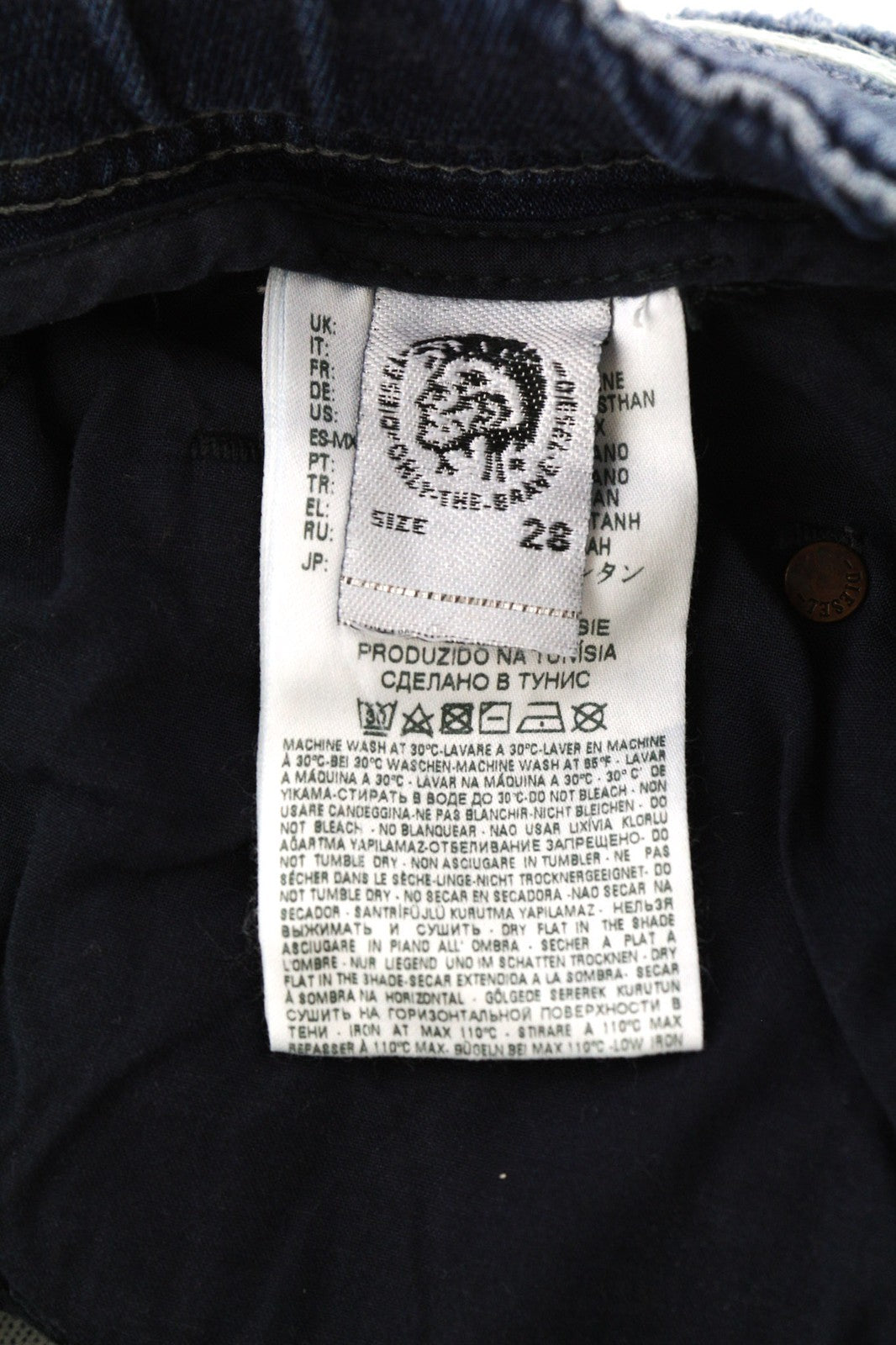 DIESEL Krooley R-NE 084PE vyriški džinsai W28 Mėlyna skalbta Stretch Jogg Distress Slim 