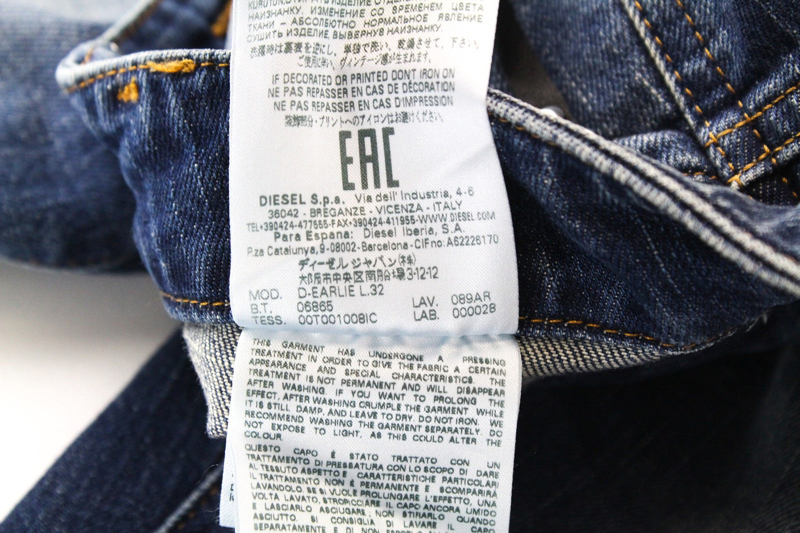 DIESEL D-Earlie 089AR W26/L32 Women Jeans Distressed Zip-Fly High Waisted Slim