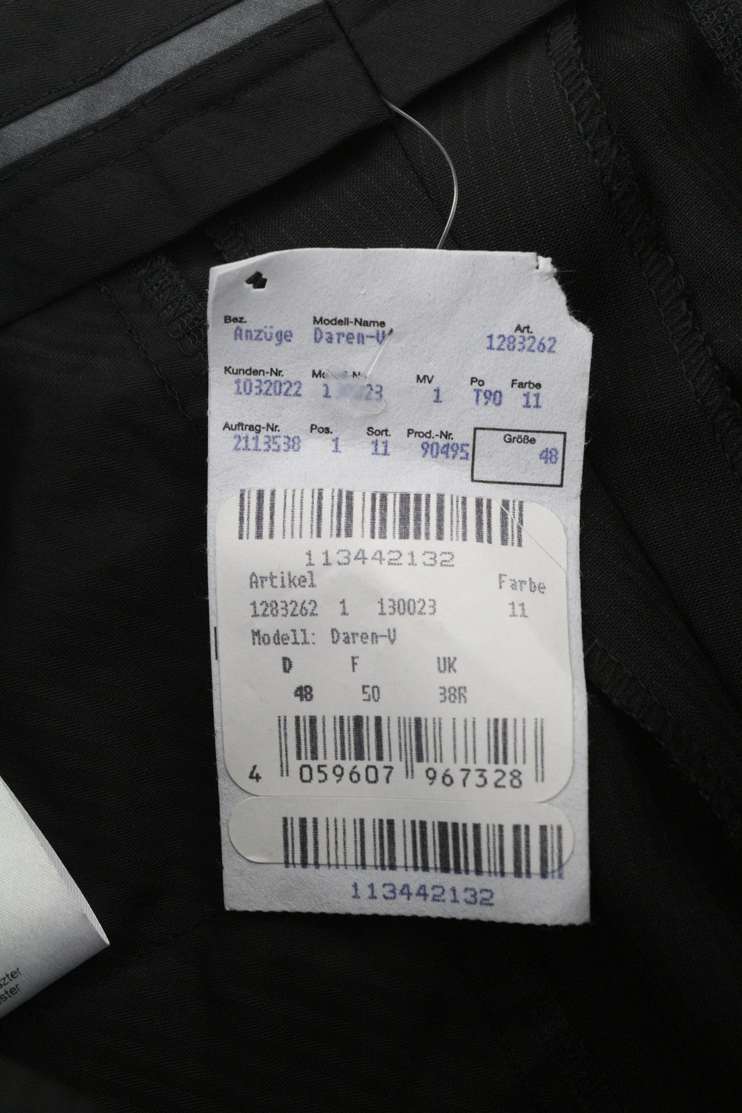 DIGEL Daren-V vyriškos kelnės, UK38, juodos, tamprios, dryžuotos, vilnonės, su užtrauktuku. 