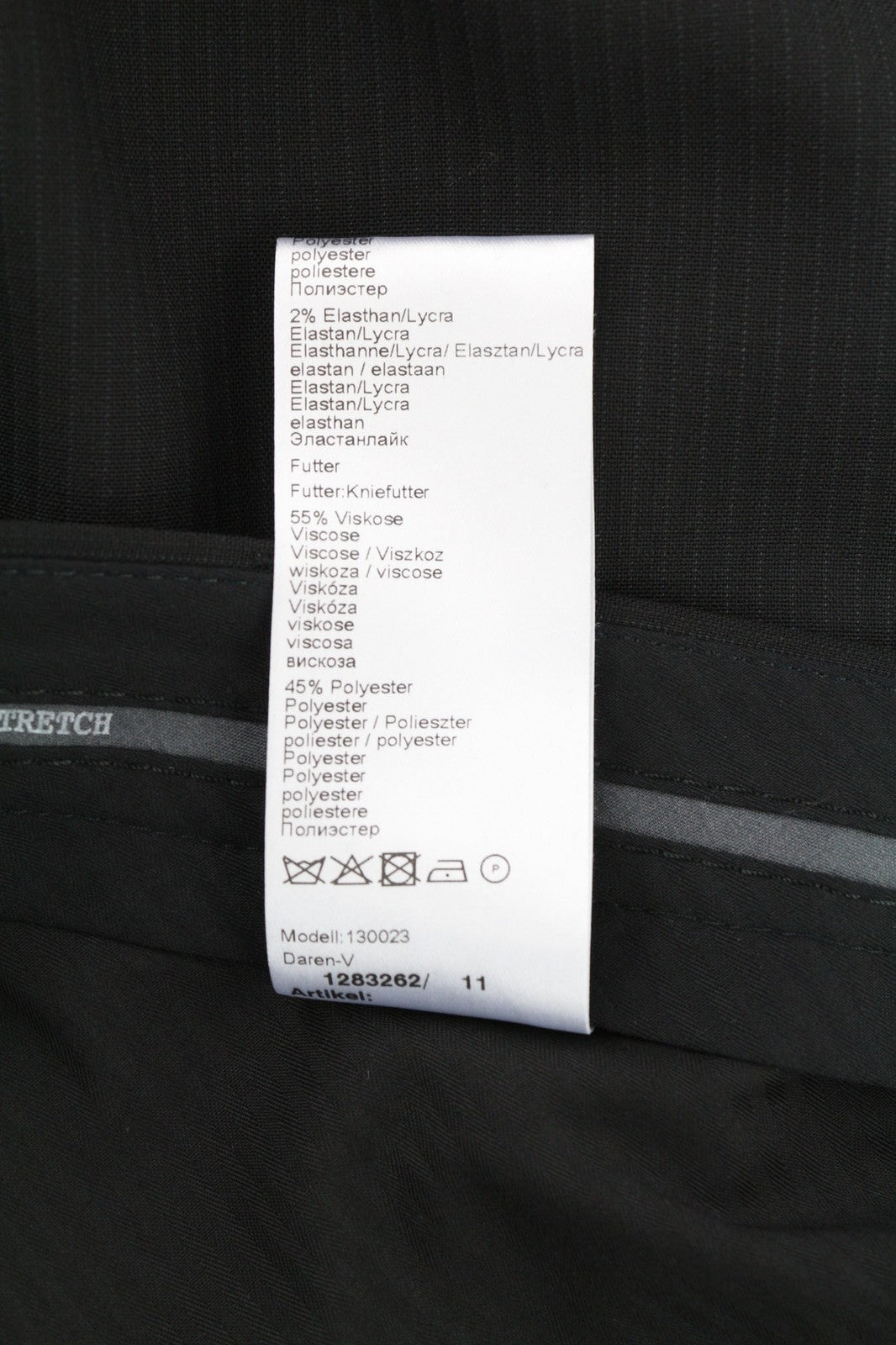 DIGEL Daren-V vyriškos kelnės, UK38, juodos, tamprios, dryžuotos, vilnonės, su užtrauktuku. 