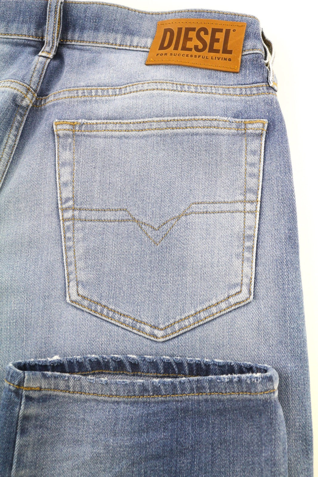 DIESEL D-Mihtry 009NF Mens Jeans W32/L30 Blue Washed Straight Stretch Buttoned