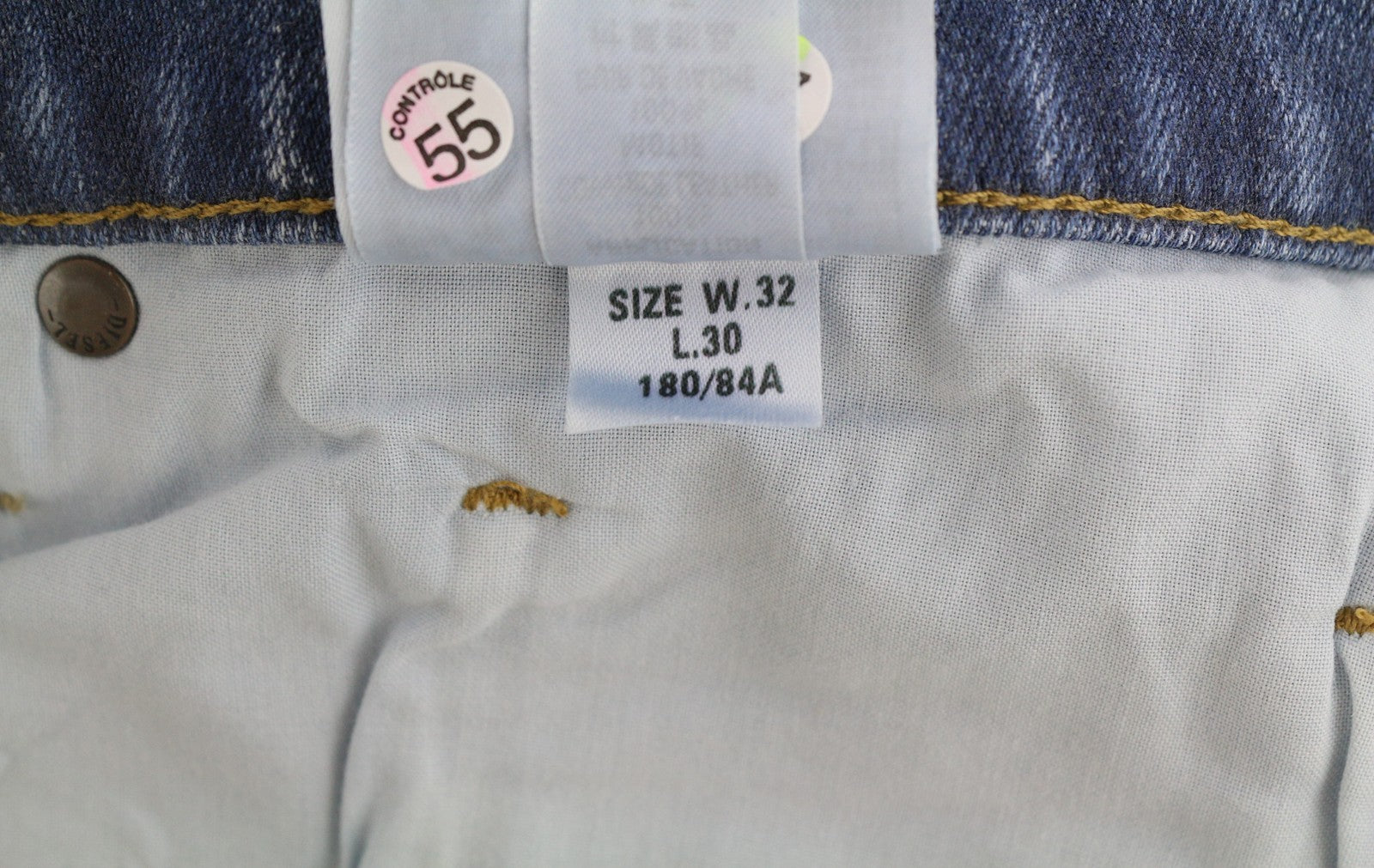 DIESEL D-Mihtry 009NF vyriški džinsai W32/L30 mėlyni, skalbti tiesūs, tamprūs su sagomis 