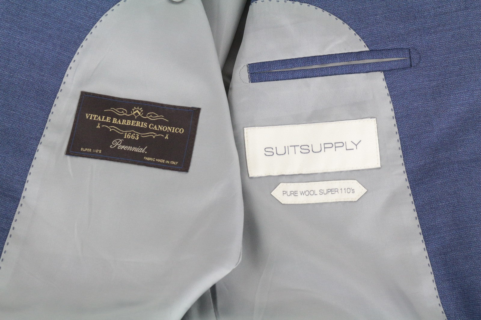SUITSUPPLY Lazio UK42L vyriškas švarkas, mėlynas melanžas, grynos vilnos, S110s, plonas, klasikinis 