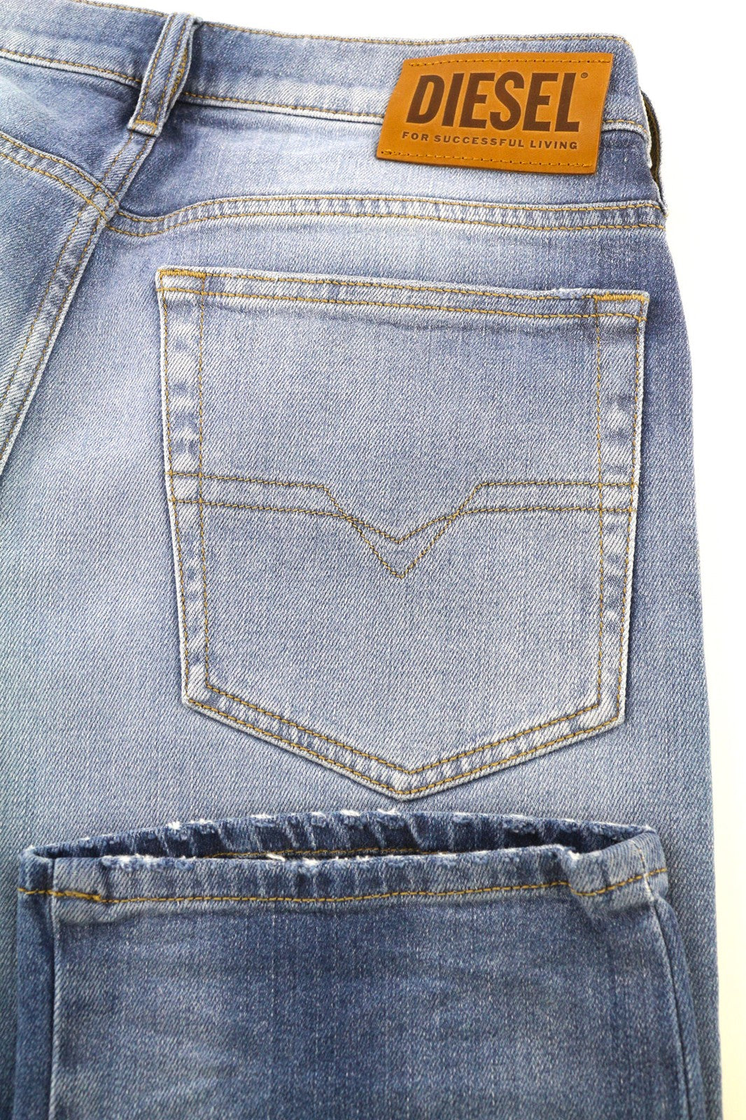 DIESEL D-Mihtry 009NF vyriški džinsai W30/L30 mėlyni, skalbti tiesūs, tamprūs su sagomis