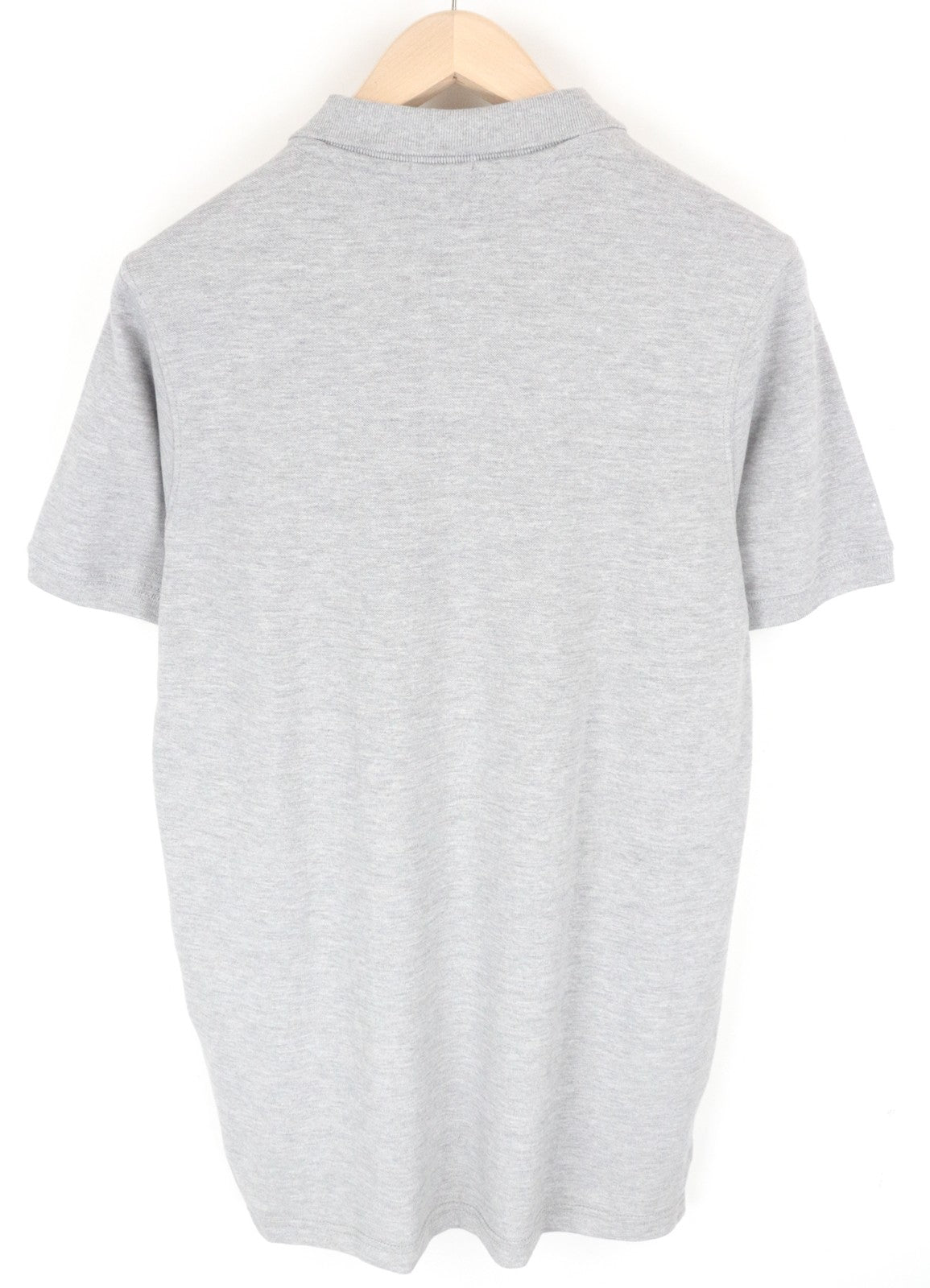 TOMMY HILFIGER M vyriški marškinėliai šviesiai pilki melanžo klasikiniai polo kaklelio marškinėliai su medvilniniu džersio raštu 