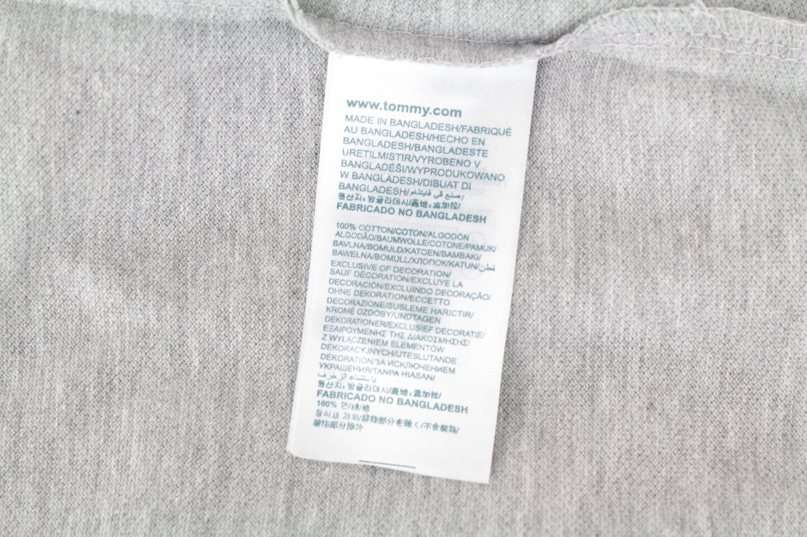 TOMMY HILFIGER M vyriški marškinėliai šviesiai pilki melanžo klasikiniai polo kaklelio marškinėliai su medvilniniu džersio raštu 