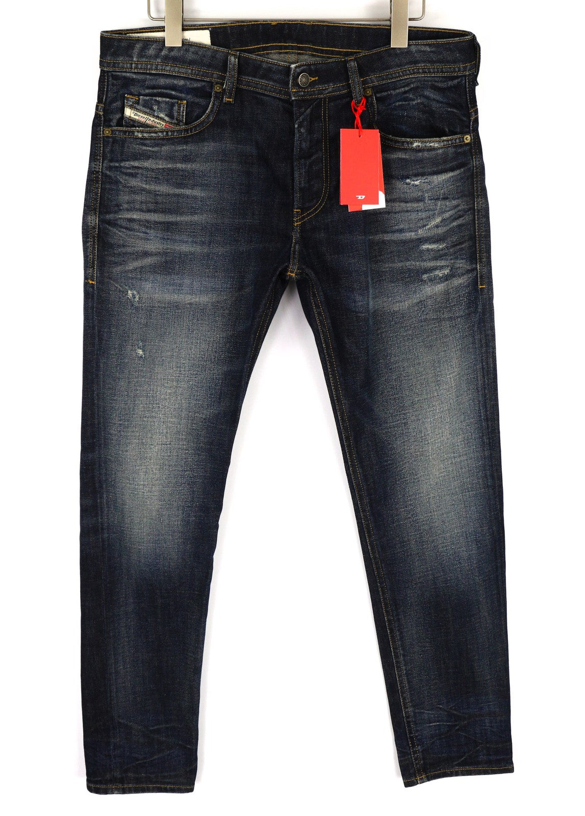 DIESEL Thommer-X 0096U Mens Jeans W38/L32 Blue Washed Distress Slim  Zip