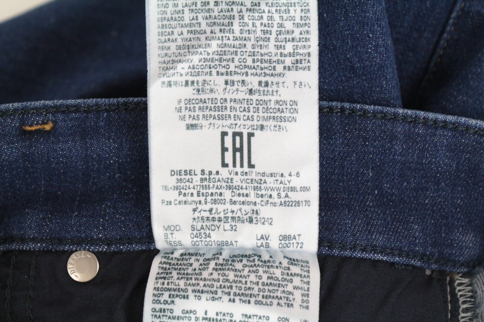 DIESEL Slandy 088AT W29/L32 Women Jeans Distressed Super Slim Skinny Fit Blue