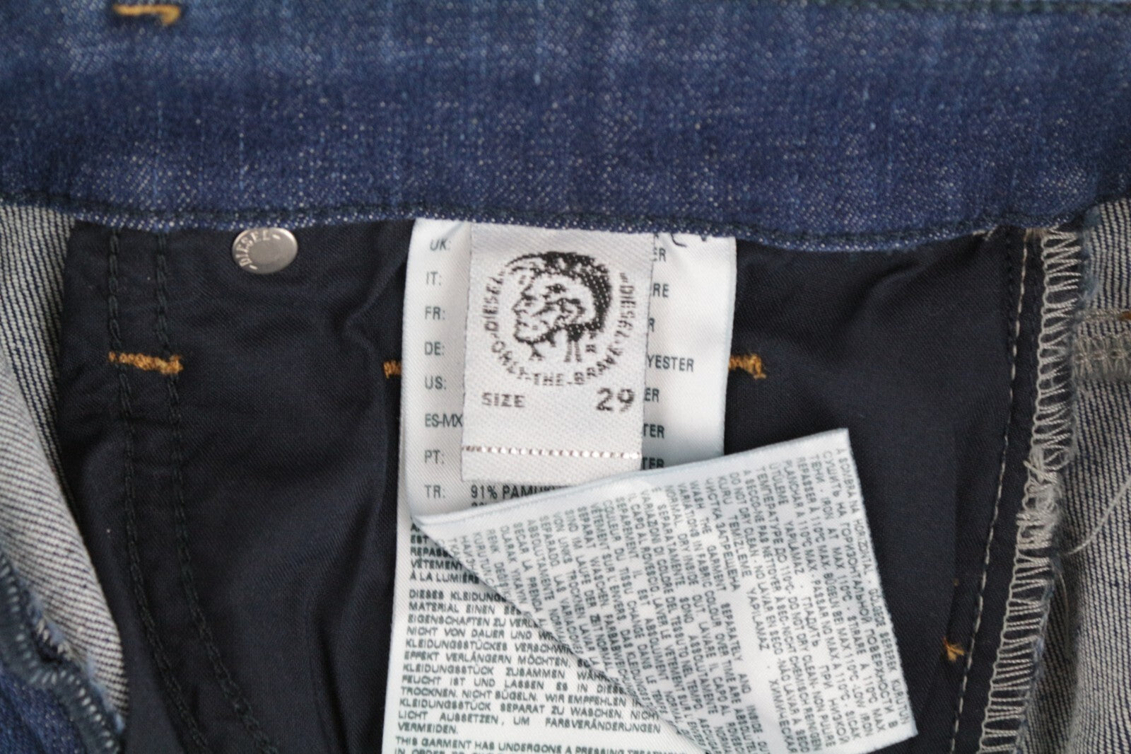 DIESEL Slandy 088AT W29/L32 Women Jeans Distressed Super Slim Skinny Fit Blue