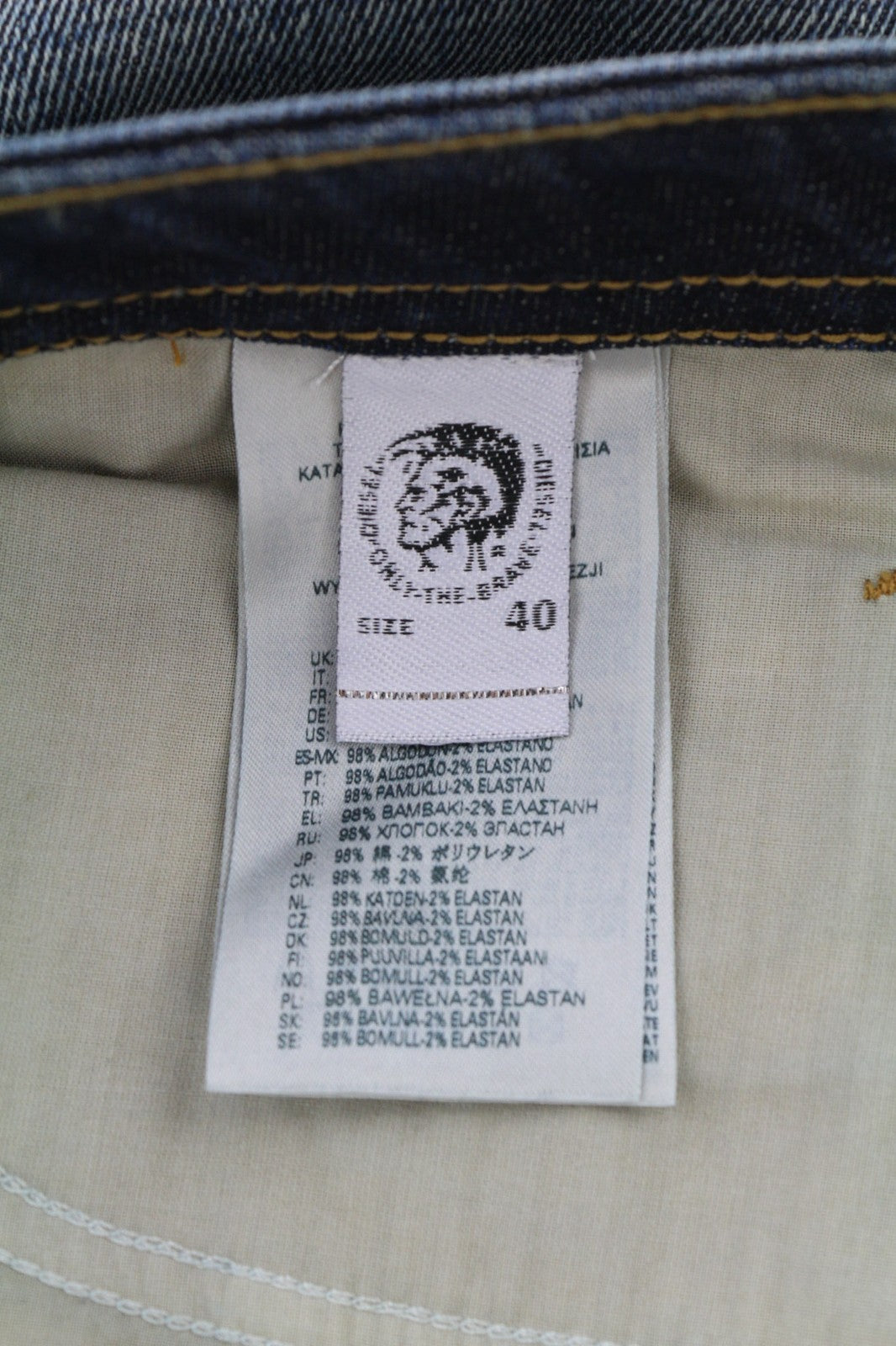 DIESEL Thommer-X 0096U vyriški džinsai W40/L32 mėlyni, skalbti, ploni su užtrauktuku