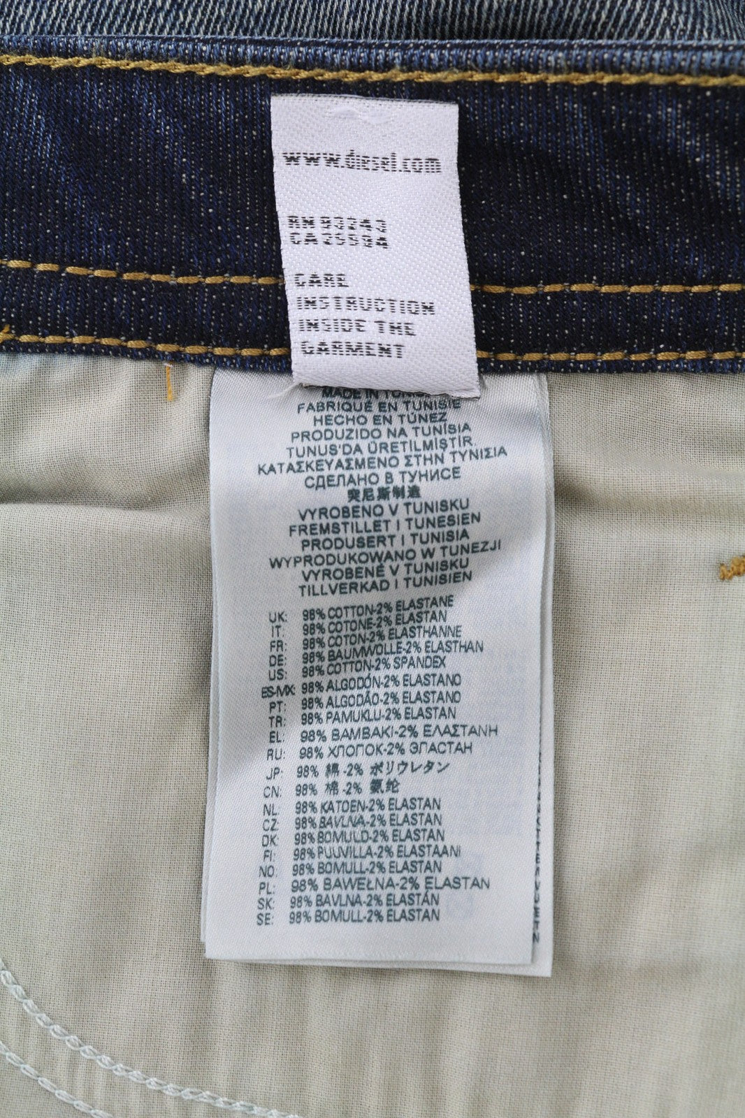 DIESEL Thommer-X 0096U vyriški džinsai W40/L32 mėlyni, skalbti, ploni su užtrauktuku