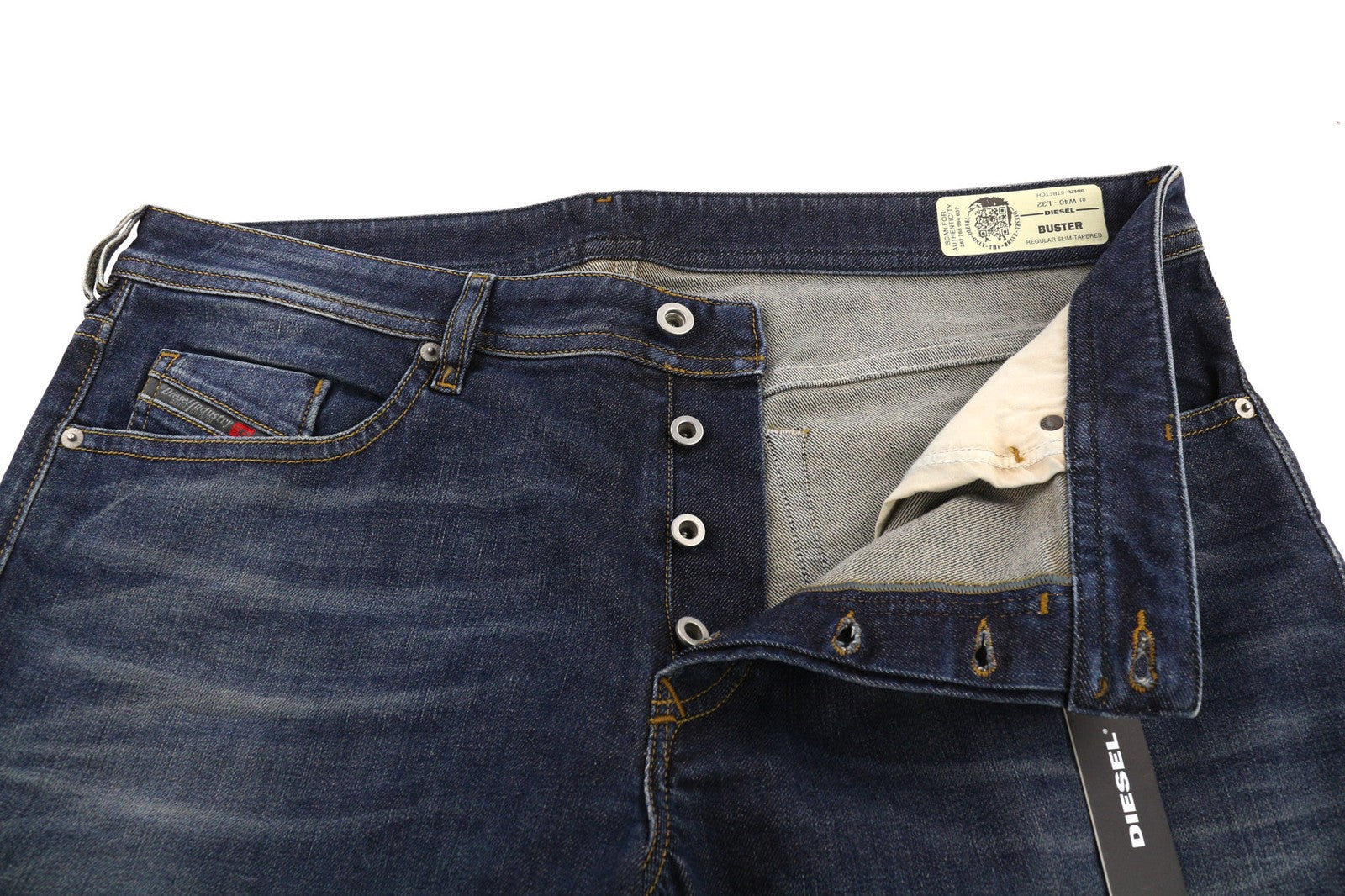 DIESEL Buster 084ZU vyriški džinsai W40/L32 Washed Regular Slim Tapered Stretch 