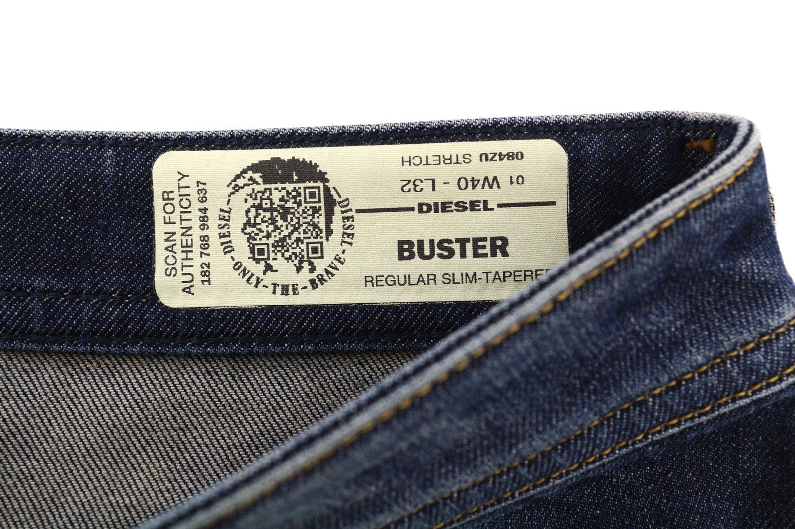 DIESEL Buster 084ZU vyriški džinsai W40/L32 Washed Regular Slim Tapered Stretch 