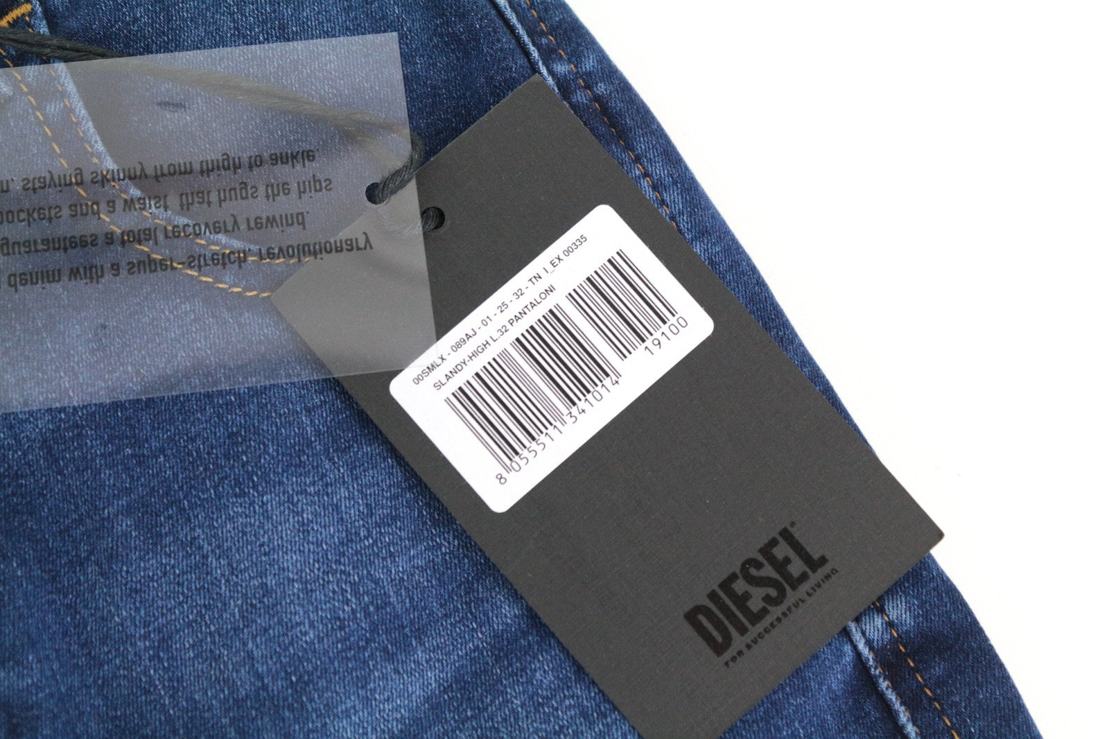 DIESEL Slandy-High 089AJ W25/L32 Women Jeans Blue Super Stretch Super Skinny