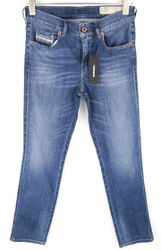 DIESEL Sandy R68MA W26/L30 Women Jeans Regular Slim Straight Stretch Mid-Blue