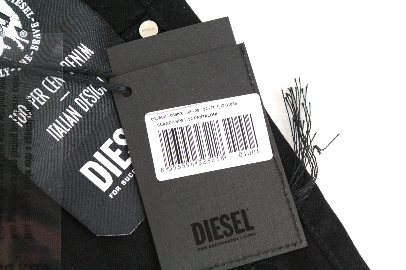 DIESEL Slandy-SP5 069KX W29/L32 Women Jeans Stretch Super Skinny Zipped Black