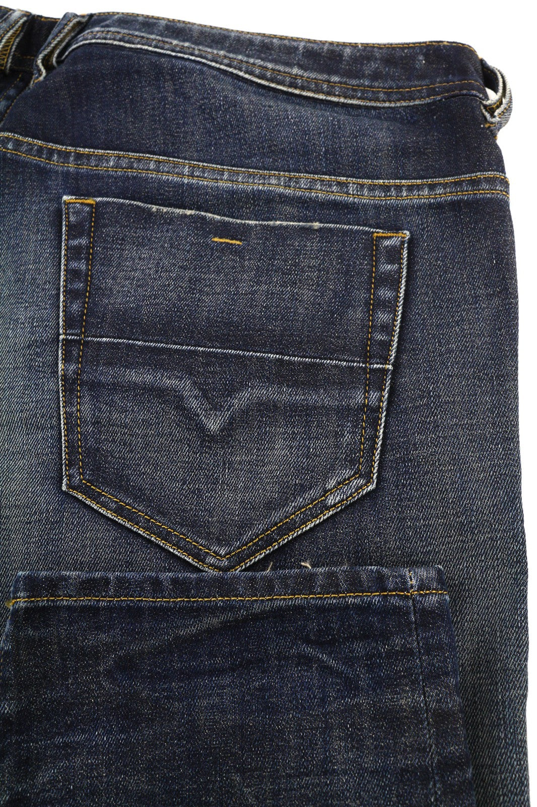 DIESEL Thommer-X 0096U Mens Jeans W40/L32 Dark Blue Washed Distress Slim