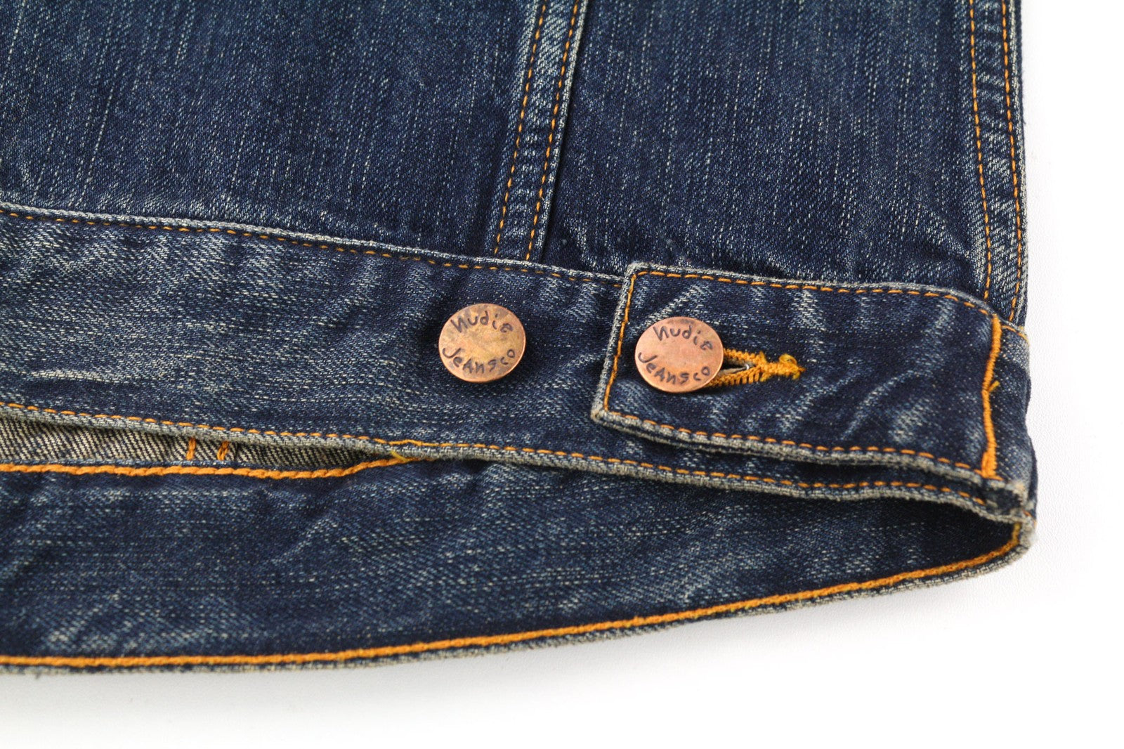 NUDIE Billy Dark Authentic vyriška striukė M, mėlyna, be pamušalo, platėjančios kaklo dalies, įprasto dydžio 