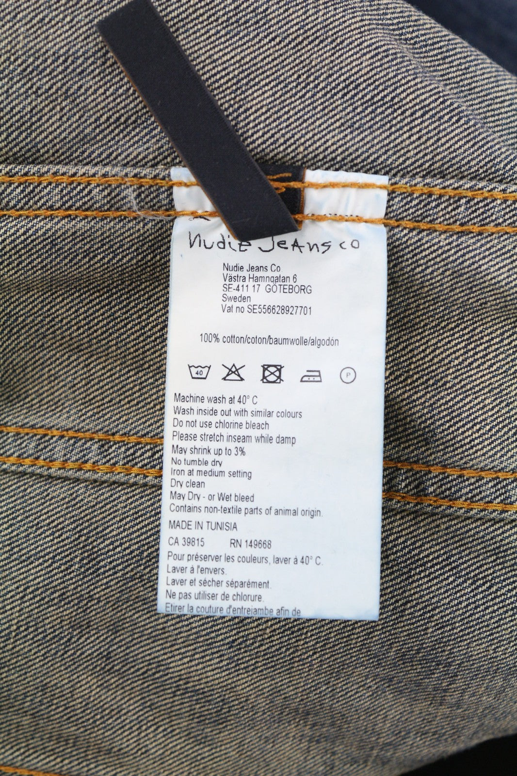 NUDIE Billy Dark Authentic vyriška striukė M, mėlyna, be pamušalo, platėjančios kaklo dalies, įprasto dydžio 