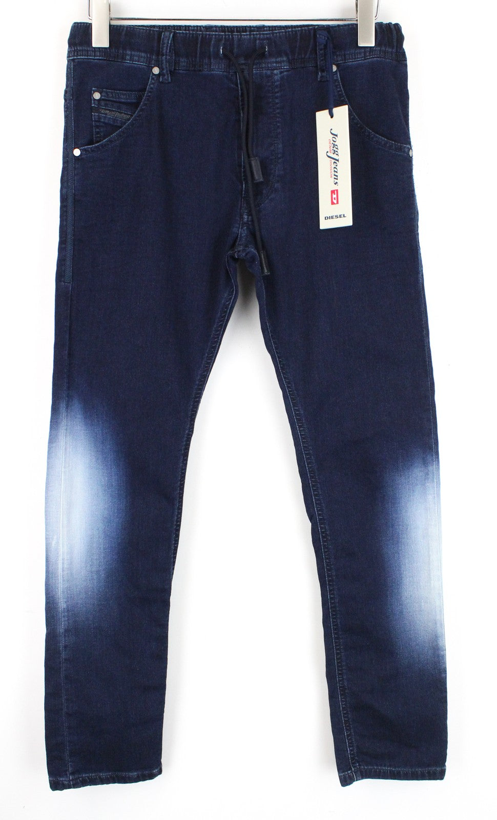 DIESEL Krooley-NE 0687D W28 Men Jeans Sweat Jogg Tapered Contrasting Blue Fade