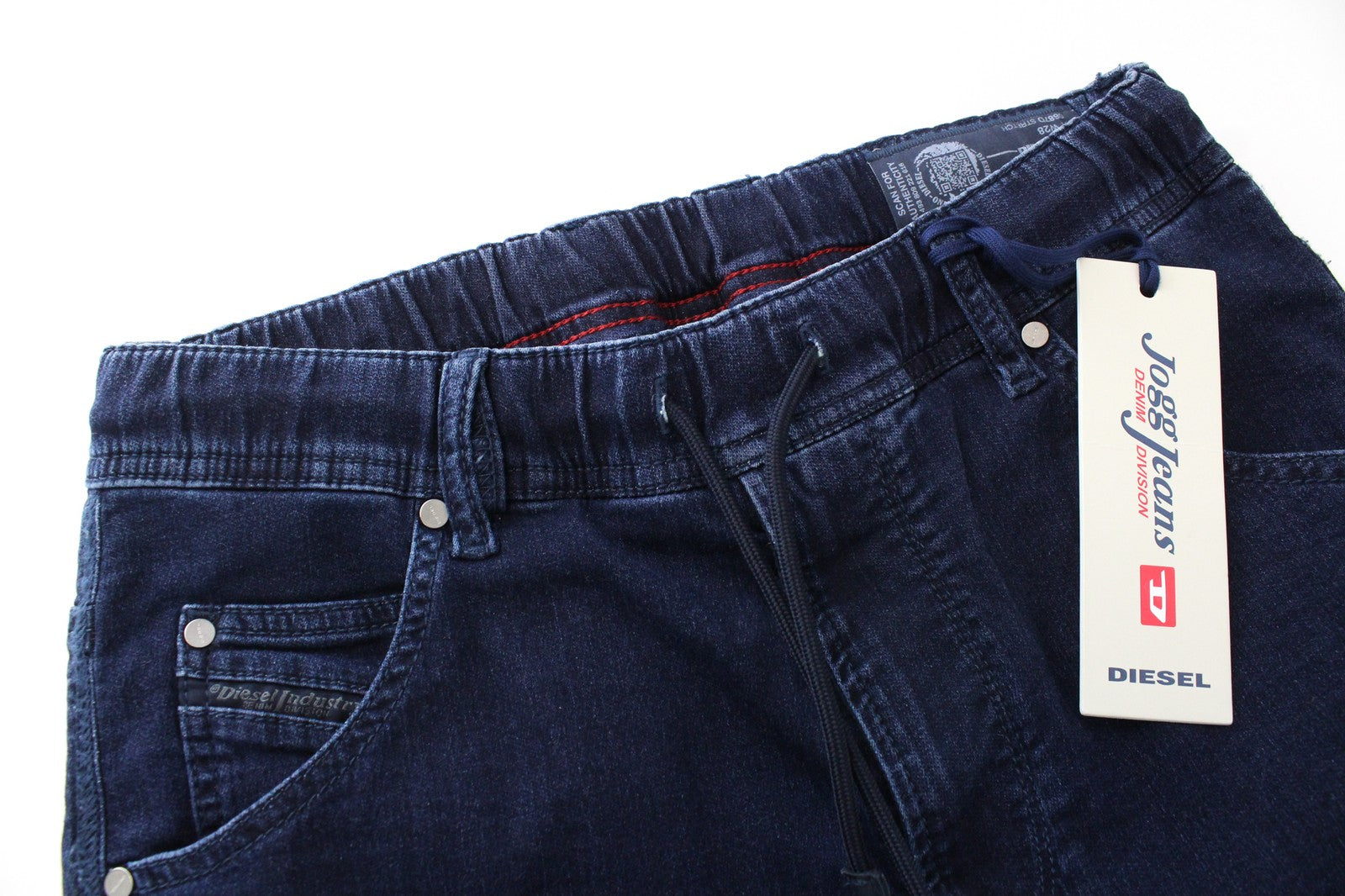 DIESEL Krooley-NE 0687D W28 Men Jeans Sweat Jogg Tapered Contrasting Blue Fade