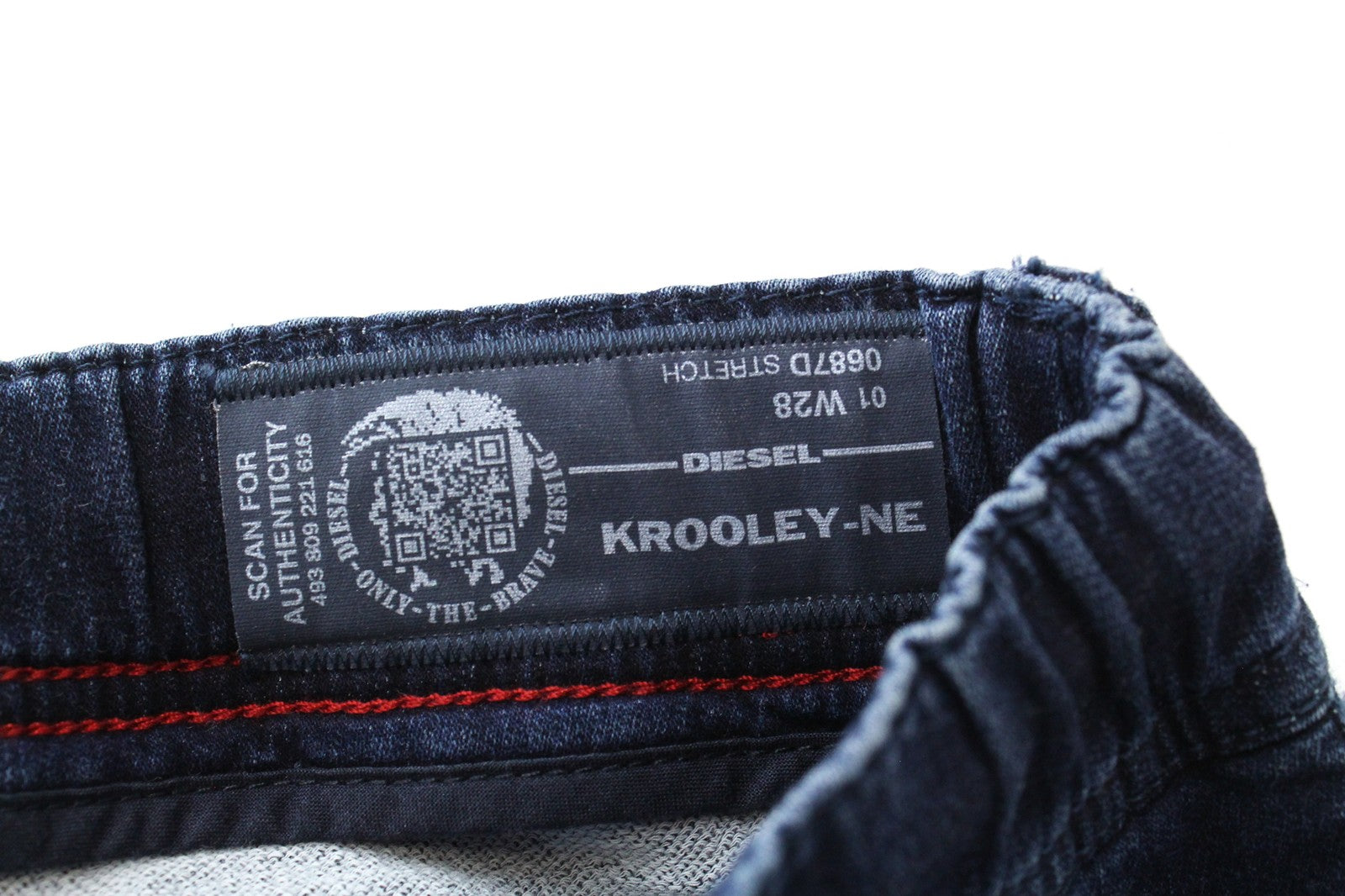 DIESEL Krooley-NE 0687D W28 Men Jeans Sweat Jogg Tapered Contrasting Blue Fade