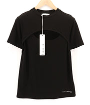 RICHMOND moteriški marškinėliai S juodi trumpomis rankovėmis, apvaliu raštu, visiems metų laikams 