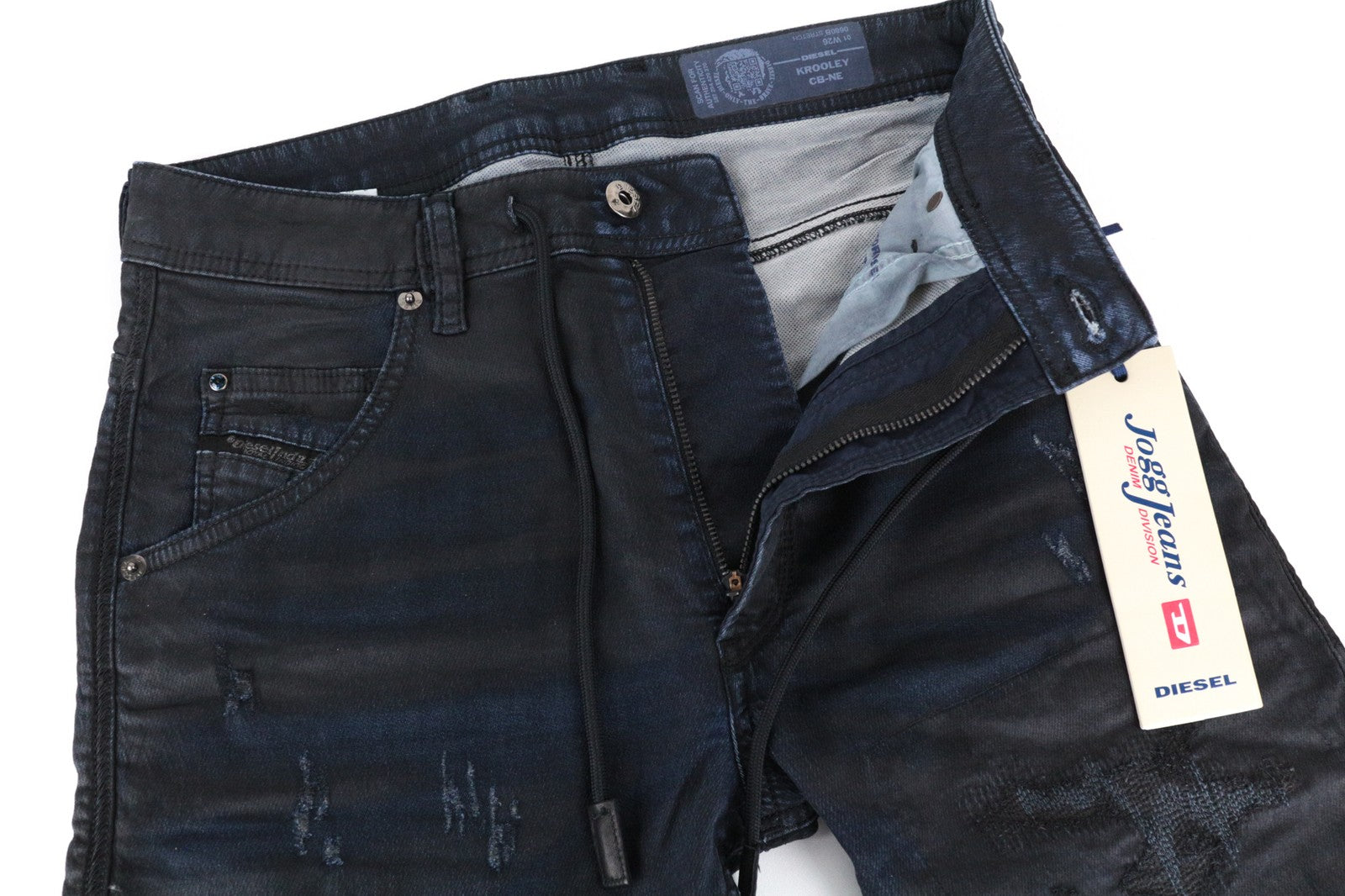DIESEL Krooley-CB-NE 0680B W26 vyriški džinsai su gobtuvu, siaurėjantys, sportiniai, berniukams. 