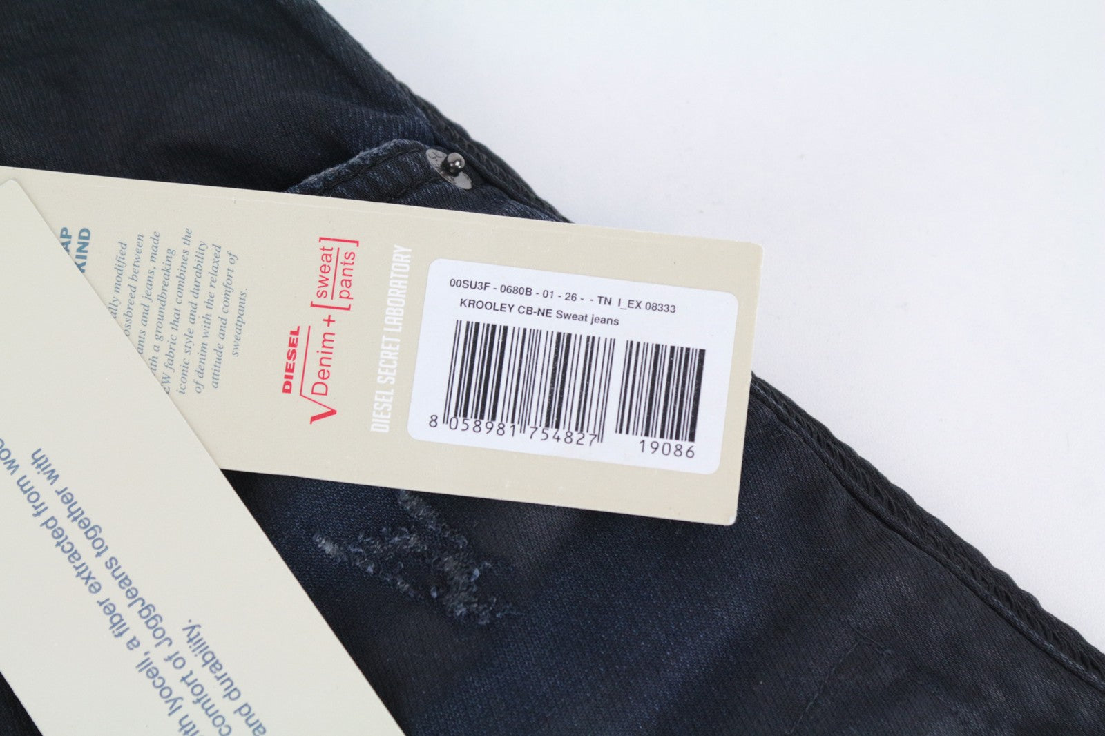 DIESEL Krooley-CB-NE 0680B W26 vyriški džinsai su gobtuvu, siaurėjantys, sportiniai, berniukams. 