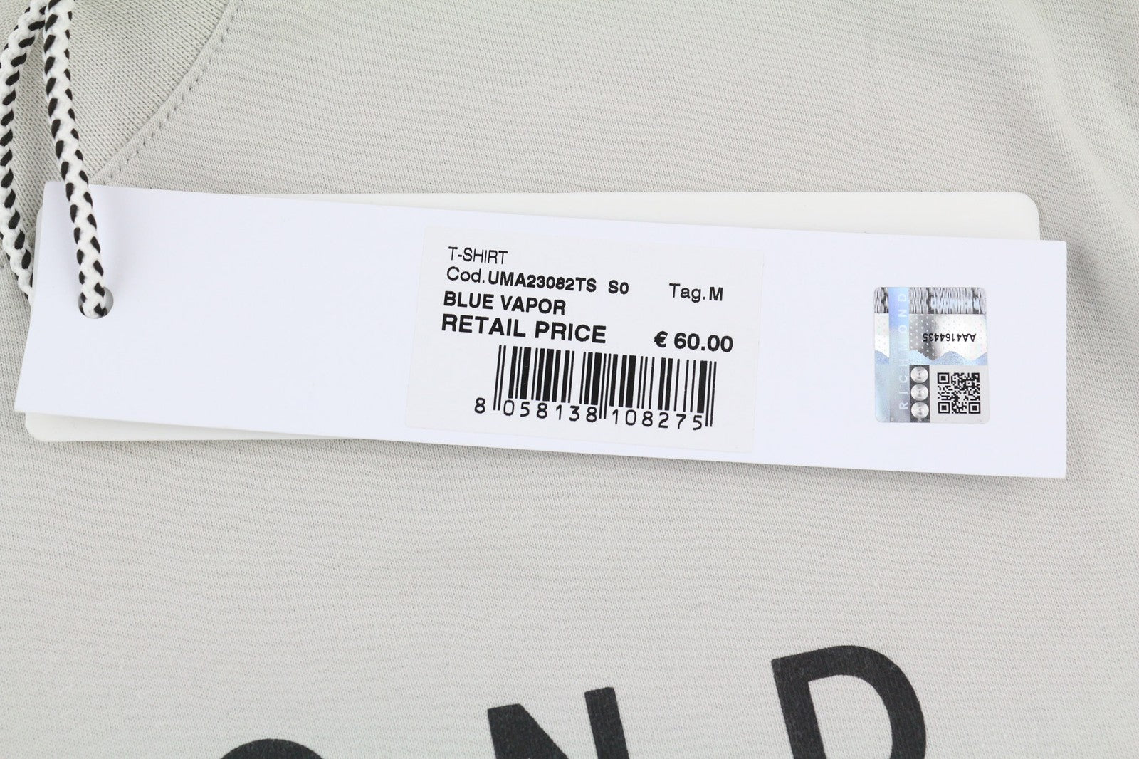 RICHMOND vyriški pilki marškinėliai trumpomis rankovėmis, tamprūs, M, visiems metų laikams 